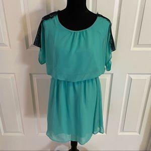 Forever 21 teal above knee dress